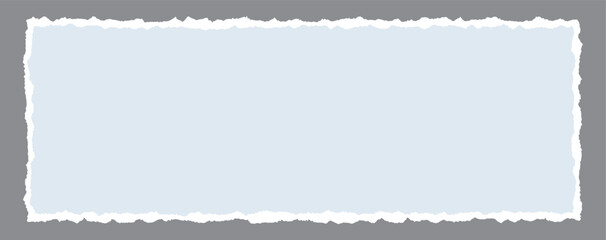 wide paper frame with jagged edges white and blue blank