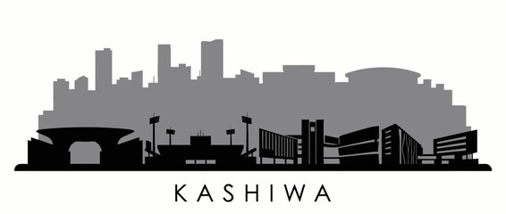 Obraz premium Kashiwa city skyline silhouette vector illustration