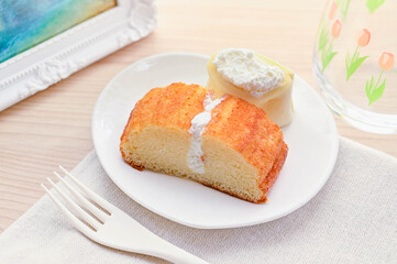 シフォンケーキとロールケーキ