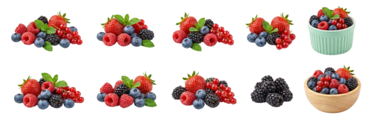 Assorted Fresh Berries Mix: Strawberries, Blueberries, Raspberries, Blackberries, Redcurrants