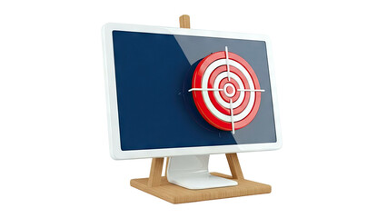 Computer screen displaying a target with crosshairs