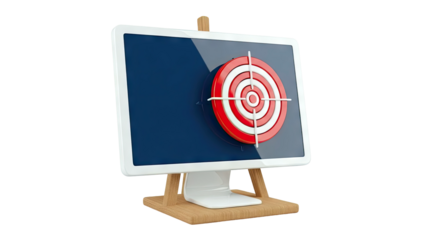 Computer screen displaying a target with crosshairs