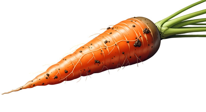 Fresh Orange Carrot with Green Tops.