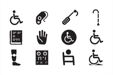 Accessibility UI icons for assistive technology and inclusive design apps