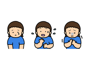 落ち込む・焦る・怖がる 子供の感情表現 3点セット