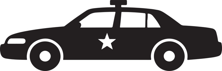 Police Car Silhouette Icon Law Enforcement Vehicle © Hin