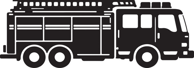 Fire Truck Silhouette Icon Emergency Rescue Vehicle