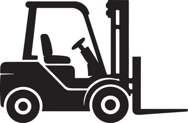 Forklift Silhouette Icon Warehouse Industrial Vehicle
