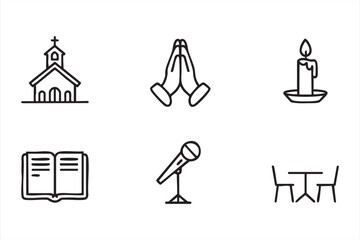 UI church icon kit for worship apps, ministry dashboards, faith community websites