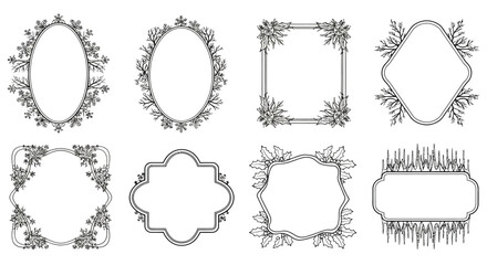 Fototapeta premium Collection of ornate floral frames