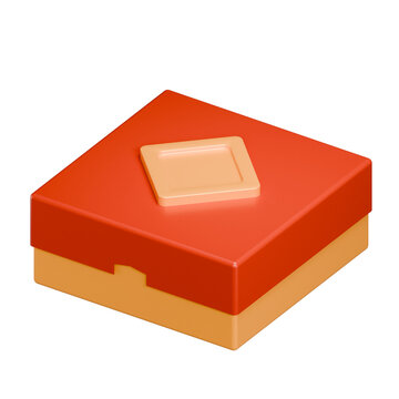 3D Render Icon of Digital Photo Frame Box for Media Storage