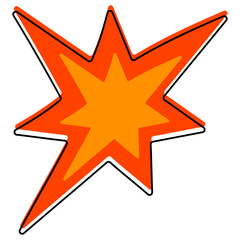 Obraz premium Retro Star Doodle Illustration