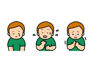 落ち込む・焦る・怖がる 子供の感情表現 3点セット