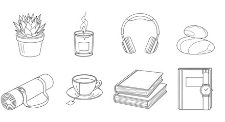 Relaxation and self-care essentials Vector