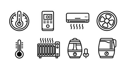 Various home climate control devices Vector