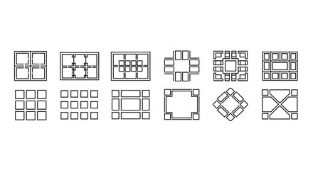 Geometric patterns and shapes arrangement Vector