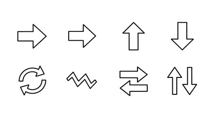 Set of various directional arrows Vector