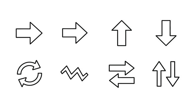 Set of various directional arrows Vector