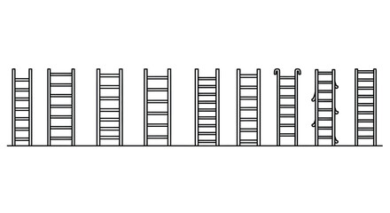 Multiple ladders aligned in a row Vector © Alex