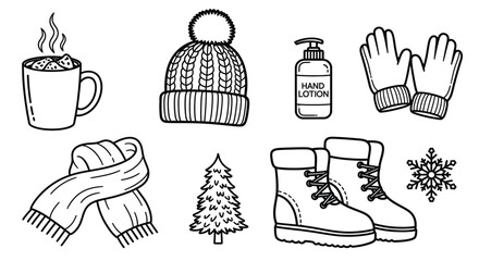 Winter essentials for comfort and warmth Vector