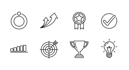 Collection of symbols representing achievement and success Vector