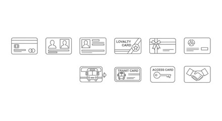 Various types of cards and their uses Vector