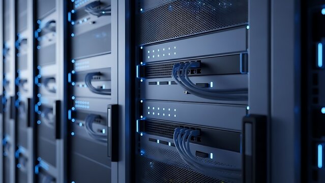 Server Room with Multiple Storage Units.
