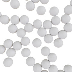 Golf balls isolated transparent background photo realistic 3d rendering with alpha channel
