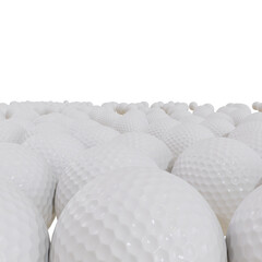 Golf balls isolated transparent background photo realistic 3d rendering with alpha channel
