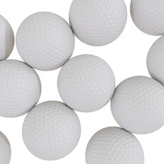 Golf balls isolated transparent background photo realistic 3d rendering with alpha channel
