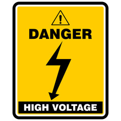 Danger, high voltage, sign vector
