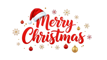 Christmas, santa hat, christmas ornaments, snow, snowflakes, handwritten text, merry christmas, holiday, festive, jolly, cozy, winter, decorative, celebratory, cheerful, vibrant colors
