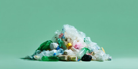 A pile of plastic waste, highlighting environmental concerns
