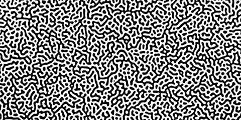 Turing reaction diffusion monochrome seamless pattern with chaotic motion . Natural seamless line pattern. Reaction-diffusion or truing pattern formation. abstract truing organic 