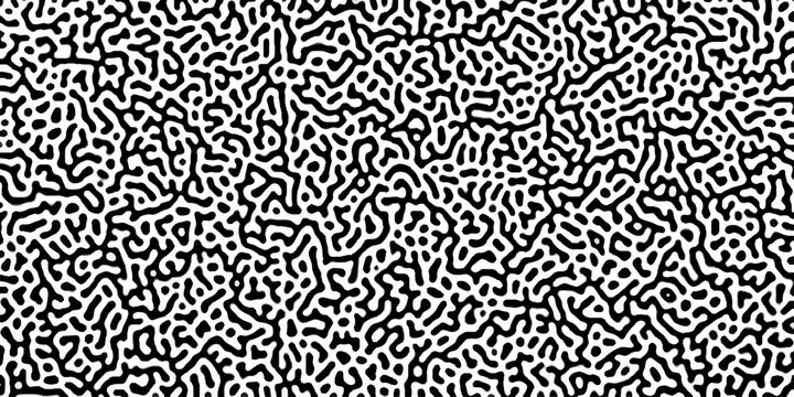 Turing reaction diffusion monochrome seamless pattern with chaotic motion . Natural seamless line pattern. Reaction-diffusion or truing pattern formation. abstract truing organic	
