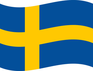 Sweden waving flag illustrator of national  icon