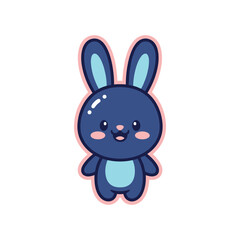 Obraz premium Cute Blue Bunny Vector Illustration