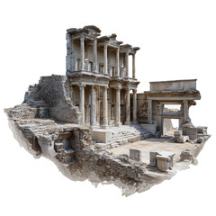 Ephesus Ancient City Building Isolated on Transparent Background. PNG