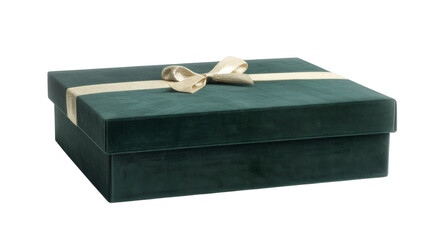 Green gift box isolated on white background