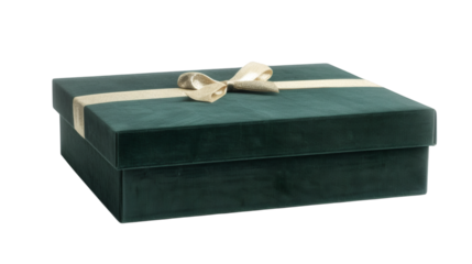 Green gift box isolated on white background