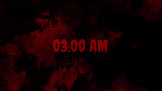 4K 03:00 AM Witching Hour Horror Game Time Text Overlay
