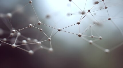 Abstract network of interconnected nodes and lines representing digital data structures and global connections