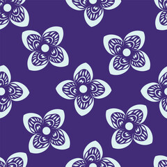 Vintage floral pattern illustration. Colorful organic nature design in seamless style. Spring season decoration with abstract flower art