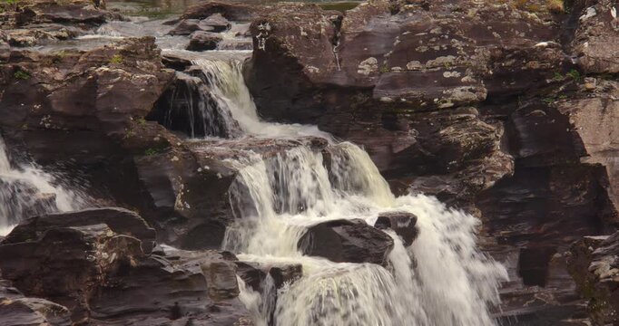 Close up shot of the Falls of Orchy on the river Orchy at Eas Urchaidh