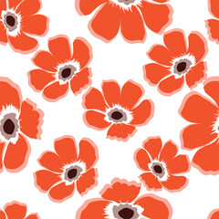 Vintage floral pattern illustration. Colorful organic nature design in seamless style. Spring season decoration with abstract flower art