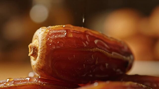 Celebrating Ramadhan with Dates Close-up Video Footage in a Traditional Setting