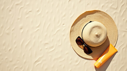 Essential Summer Items Arranged In A Commercial Lifestyle Photo.