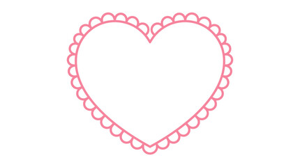 Fototapeta premium Delicate pink lace-style heart outline vector for romantic designs, Valentine's Day, weddings, invitations and love-themed graphics.