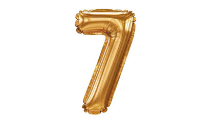 Golden Number 7 Balloon