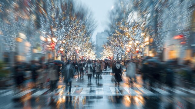 雪の降る街の風景